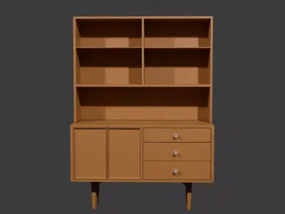 Mid Century Modern Hutch Low-poly 3D model
