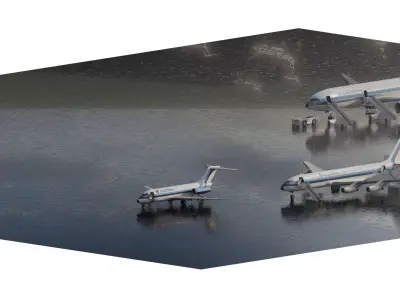 DC-9  DC-8  BOEING 727-25 and 727-200 and L-1011 TRISTAR 3D model