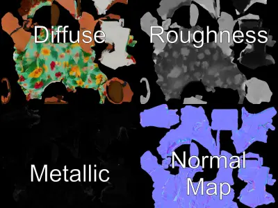 Casual Beach Tourist Rigged and Animated D Character Model Low-poly 3D model