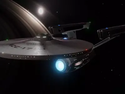 Refit Constitution Class USS Enterprise Low-poly 3D model