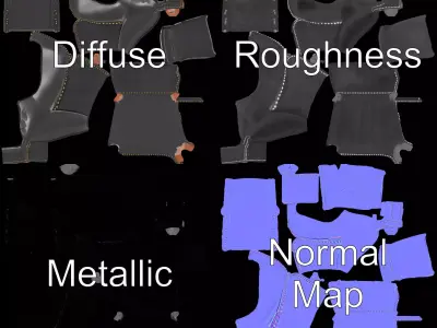 Elegant Leather Wingback Chair model pack Low-poly 3D model