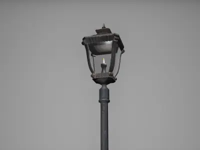 Streetlight Low Poly Game Ready street lamp Low-poly 3D model