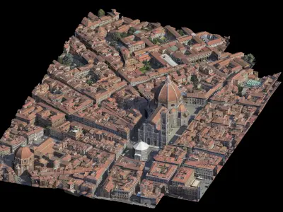 St Maria in Fiore And Battistero San Giovanni 3D Scan Florence 3D model
