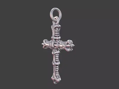 Bio-Organic Giger-Inspired Cross Pendant 3D print model