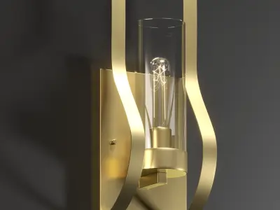 Light Dimmable Antique Black Armed Sconce-High poly  3D model