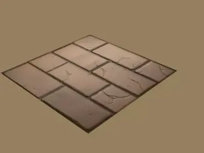 Brick floor Low-poly 3D model Low-poly 3D model
