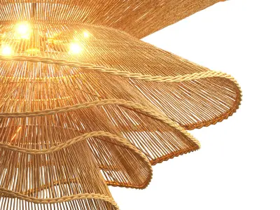 Alondra Chandelier large rattan 3D model