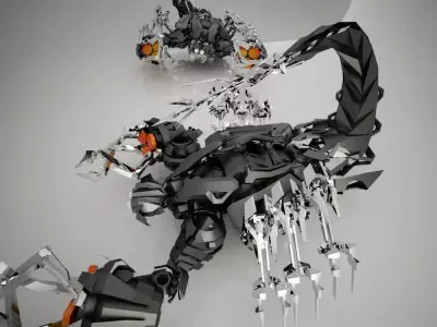 ROBOTSCORP scorpion made out of metal Low-poly 3D model