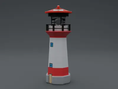Light house Low-poly 3D model get