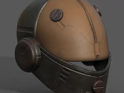 Helmet scifi fantasy PBR textures low poly futuristic  Low-poly 3D model