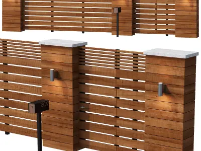 043 Modern Fence 01 3D model