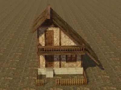 Medieval house 11 Low-poly 3D model