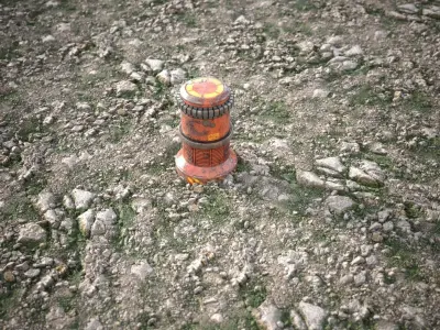 Mossy stones tile  Low-poly 3D model