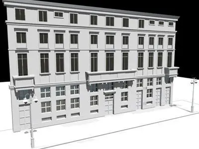 European building facade 2 3D model