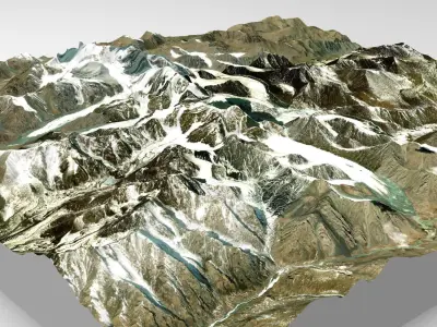 Mountain landscape Bogdo Ula Peak 3D model