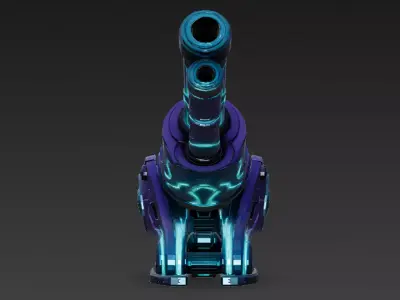 Sci-Fi Turret Low-poly 3D model order