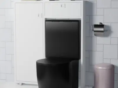 bathroom ikea kohlin toilet cabinet furniture sets home 3D model