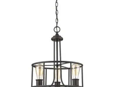 Ceylon Transitional Light Drum Chandelier 3D model