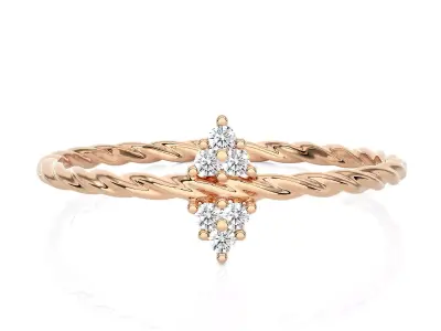 Light Minimalist Diamond Ring 3D print model