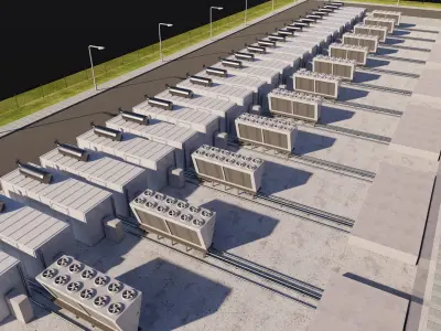 Data Center Building 3D model