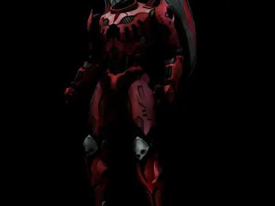 Cyberpunk halo armor Low-poly 3D model