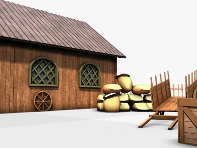 Stable 02 Low-poly 3D model