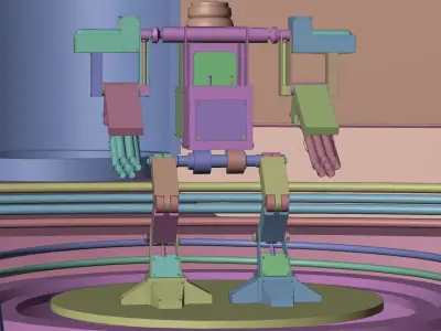 Mecha Character Low-poly 3D model