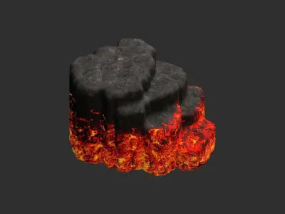 Cave Platform 1 - Lava Low-poly 3D model