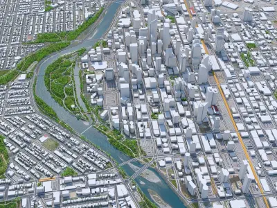 Calgary Downtown Canada Low-poly 3D model