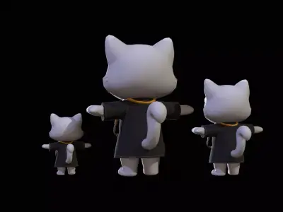 Cat4Pack3 Low-poly 3D model