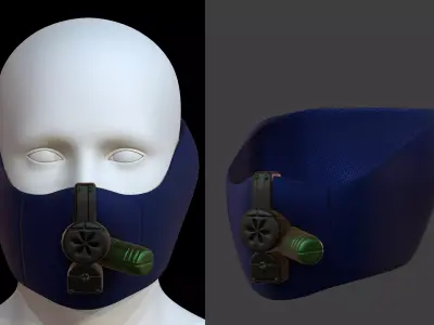 Gas mask helmet 3d model scifi Low-poly  Low-poly 3D model