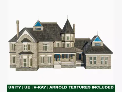 House07 GameReady PBR Unity UE Arnold V-Ray Textures Included Low-poly 3D model