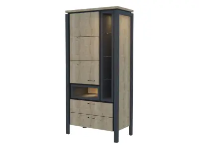 Cabinet tall with doors and drawers 3D model
