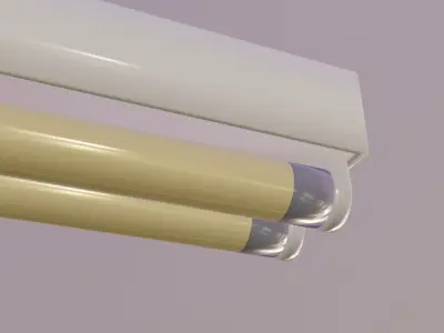Fluorescent Fixture Low-poly 3D model