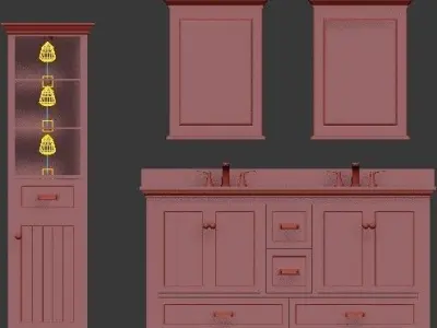GREY SHELL WITH CABINET 3D model