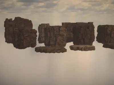 Western Cliffs Low-poly 3D model