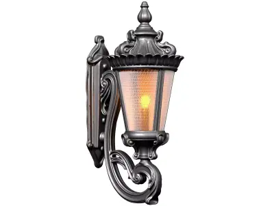 Outdoor forged classic wall lamp lantern sconce streetlight 3D model