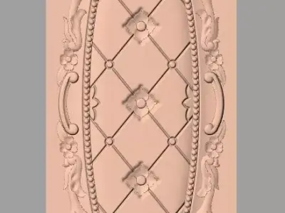 European style flower 3D relief STL Model for cnc engraving E084 3D model