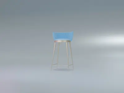 Sleek Modern Bar Stool Contemporary Blue BarStool  Free 3D model