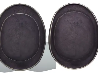 Cartoon High Poly Subdivision Black Bowler Low-poly 3D model