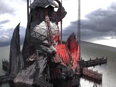 Fortress City Dark Steppenwolf towers  3D model