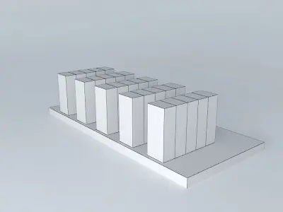 Raised Floor 2ft x 2ft tile with cabinet layout 3D model