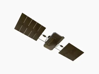 Satellite I07 Dirty Blue - SciFi Space Design Low-poly 3D model