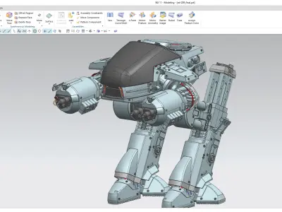 ED-209 two at - robots 3D model
