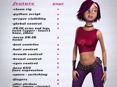 Nancy Lowpoly Rigged Low-poly 3D model