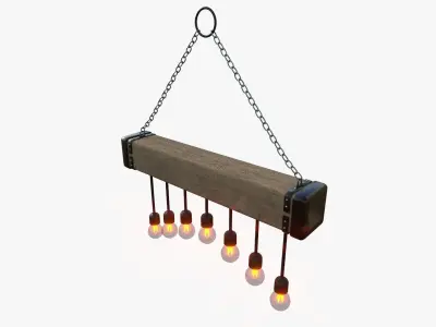 rustic chandelier Low-poly 3D model purchase