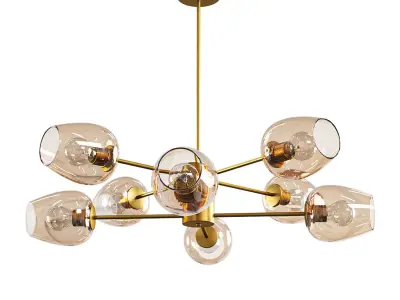 CEILING LAMP WITH GLASS COVERINGS 3D model