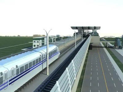 Light Rail Station 01 3D model