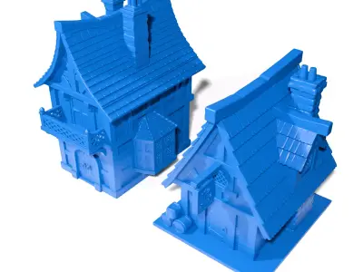 Medieval fantasy houses 3D print model