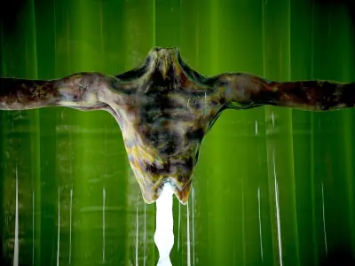 Zombie-Carcass body in with lights Low-poly 3D model